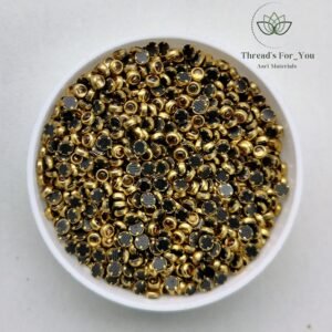 3mm Round - Gold Stone