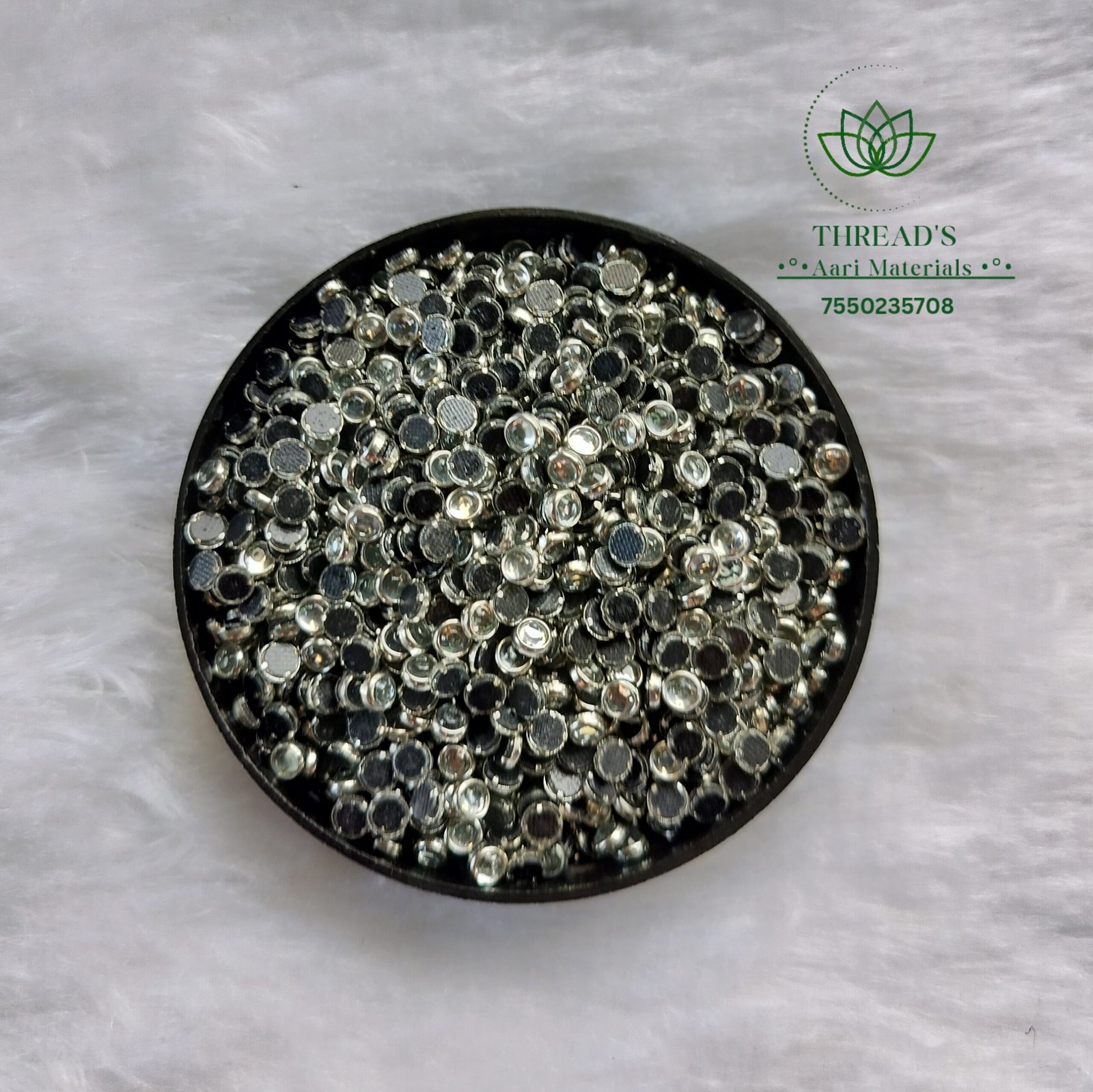 3mm Round - Silver Stone