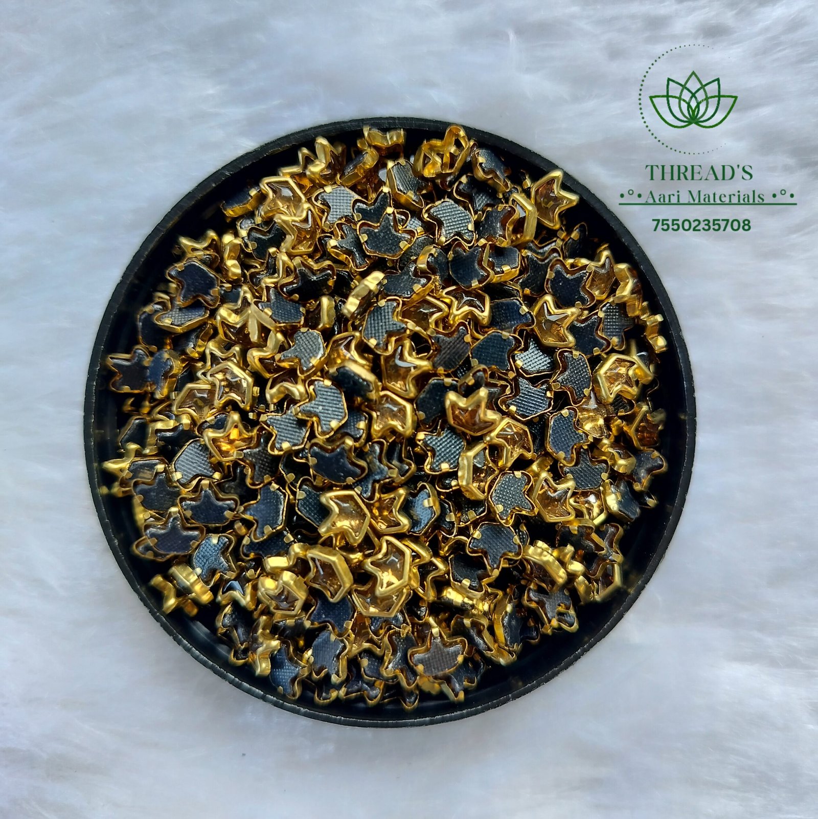 Crown Shape - Gold Stone