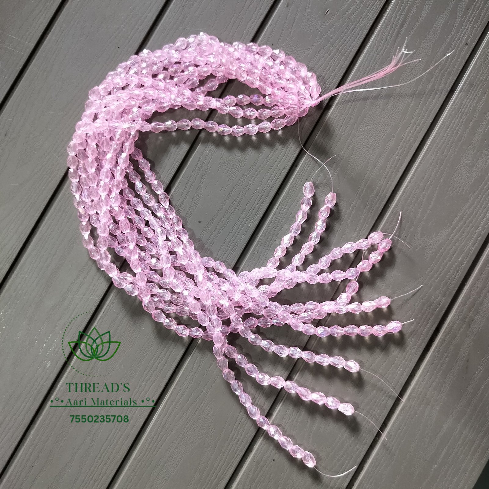 Baby Pink- Crystal Drop Hangings